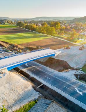 1. Preis: Segmentbrücke Bögl, B299 Mühlhausen © Firmengruppe Max Bögl
