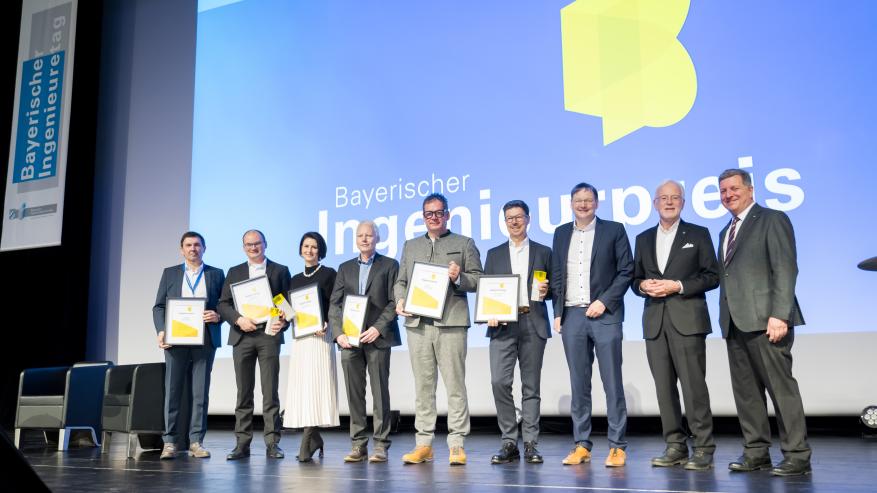 Die Preisträger des Bayerischen Ingenieurpreis 2025. Foto: Tobias Hase